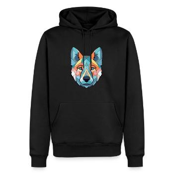 Norwegischer Elchhund Hunderasse buntes Aquarell - Männer Premium Bio Hoodie - Schwarz - Vorne - Nico (187cm)