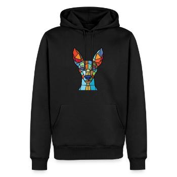 Mexikanische haarlose Hunderasse Aquarell-Illustration - Männer Premium Bio Hoodie - Schwarz - Vorne - Nico (187cm)