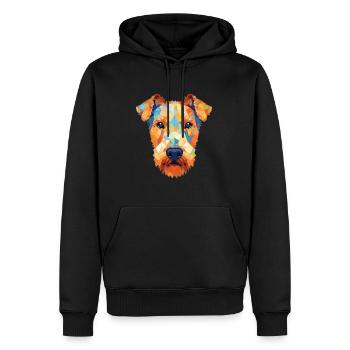 Lakeland Terrier chien race aquarelle Illustration - Sweat à capuche Premium bio Homme - noir - Devant - Nico (187cm)