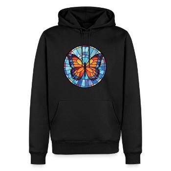 Schmetterling bunte Aquarell Tier Illustration - Männer Premium Bio Hoodie - Schwarz - Vorne - Nico (187cm)