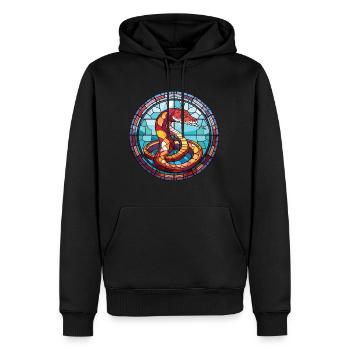Cobra Coloré Aquarelle Animal Animal Illustration - Sweat à capuche Premium bio Homme - noir - Devant - Nico (187cm)