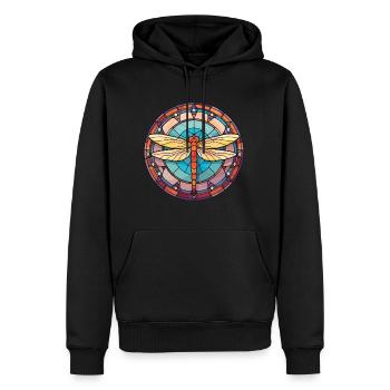 Libellule aquarelle colorée illustration animale - Sweat à capuche Premium bio Homme - noir - Devant - Nico (187cm)