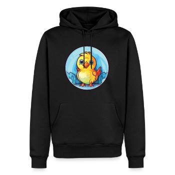Poussin Coloré Aquarelle Animal Animal De Compagnie Illustration - Sweat à capuche Premium bio Homme - noir - Devant - Nico (187cm)