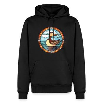 Bunte Aquarell-Tierhaustierillustration der Ente - Männer Premium Bio Hoodie - Schwarz - Vorne - Nico (187cm)