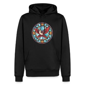 Taube bunte Aquarell-Tier-Haustier-Illustration - Männer Premium Bio Hoodie - Schwarz - Vorne - Nico (187cm)