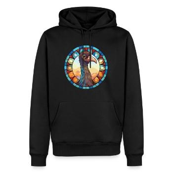 Emu Aquarelle colorée Animal Pet Illustration - Sweat à capuche Premium bio Homme - noir - Devant - Nico (187cm)