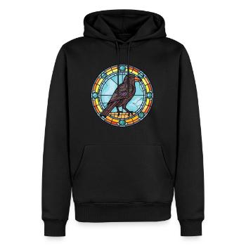 Corbeau Coloré Aquarelle Animal Animal De Compagnie Illustration - Sweat à capuche Premium bio Homme - noir - Devant - Nico (187cm)