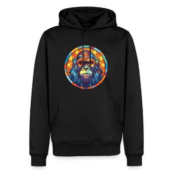 Gorille coloré aquarelle Animal Illustration - Sweat à capuche Premium bio Homme - noir - Devant - Nico (187cm)