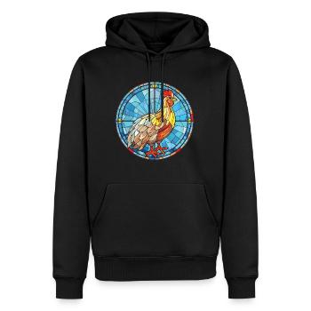 Poule aquarelle colorée Animal animal de compagnie Illustration - Sweat à capuche Premium bio Homme - noir - Devant - Nico (187cm)