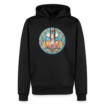 Maus buntes Aquarell Tier Haustier Illustration - Männer Premium Bio Hoodie - Schwarz - Vorne - Nico (187cm)