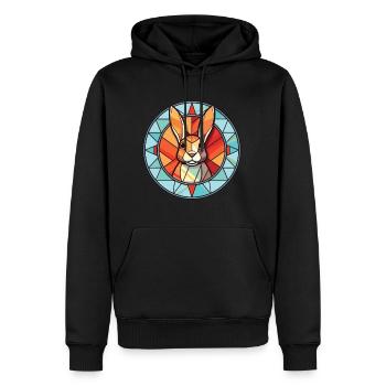 Lapin Coloré Aquarelle Animal Animal De Compagnie Illustration - Sweat à capuche Premium bio Homme - noir - Devant - Nico (187cm)