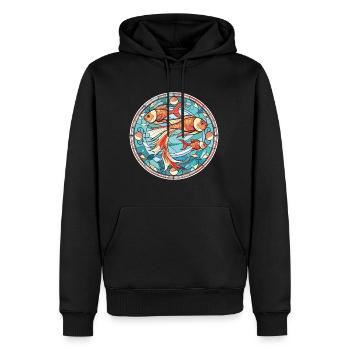 Fish Colorful Watercolor Animal Pet Illustration - Men’s Premium Organic Hoodie - black - Front - Nico (187cm)