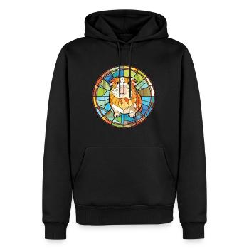 Cochon d’Inde Aquarelle colorée Illustration animale - Sweat à capuche Premium bio Homme - noir - Devant - Nico (187cm)