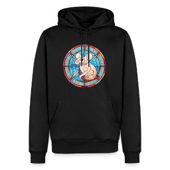 Ratte, Buntes, Aquarell, Tier, Haustier, Illustration - Männer Premium Bio Hoodie - Schwarz - Vorne - Nico (187cm)