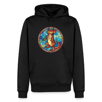 Bunte Aquarell-Tierillustration des Salamanders - Männer Premium Bio Hoodie - Schwarz - Vorne - Nico (187cm)