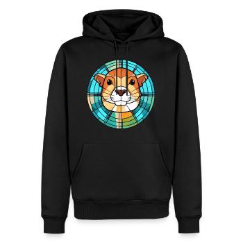 Gopher bunte Aquarell-Tier-Haustier-Illustration - Männer Premium Bio Hoodie - Schwarz - Vorne - Nico (187cm)