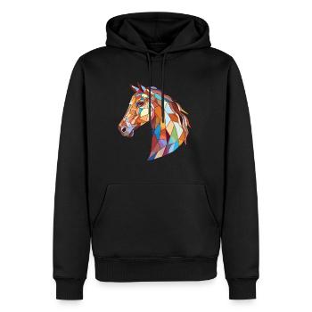 Pferd buntes Aquarell Tier Haustier Illustration - Männer Premium Bio Hoodie - Schwarz - Vorne - Nico (187cm)