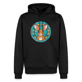 Lapin Coloré Aquarelle Animal Animal De Compagnie Illustration - Sweat à capuche Premium bio Homme - noir - Devant - Nico (187cm)