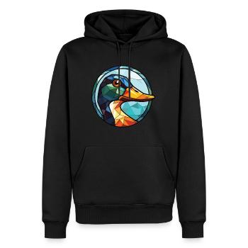 Bunte Aquarell-Tierhaustierillustration der Ente - Männer Premium Bio Hoodie - Schwarz - Vorne - Nico (187cm)