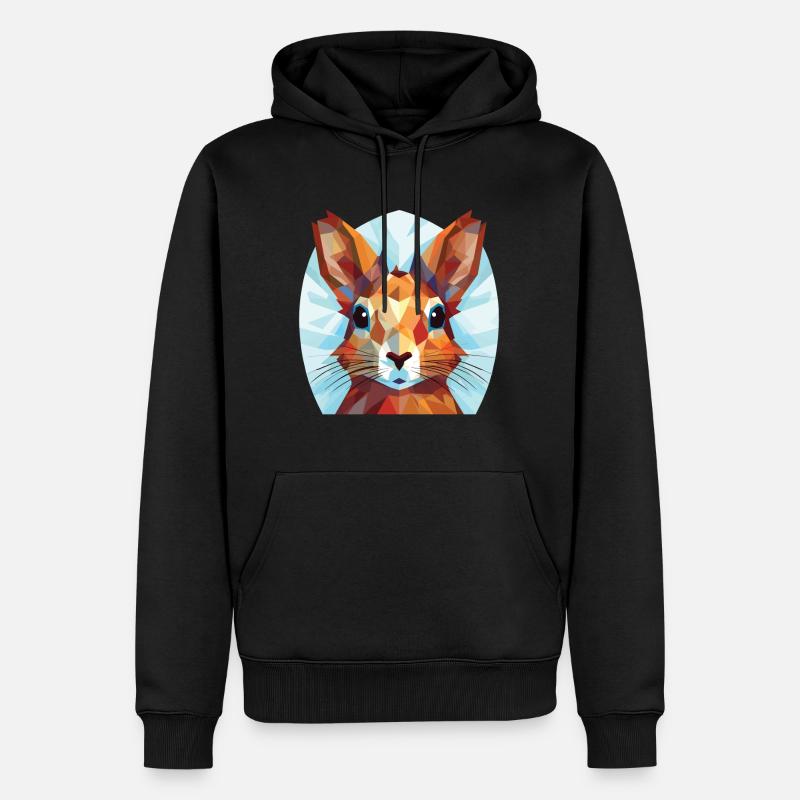 Eichhörnchen bunte Aquarell-Tierillustration - Männer Premium Bio Hoodie - Schwarz
