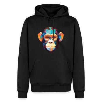 Affe Schimpanse buntes Aquarell Tier Haustier - Männer Premium Bio Hoodie - Schwarz - Vorne - Nico (187cm)