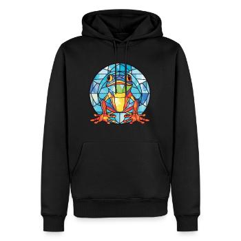 Bunte Aquarell-Tierhaustierillustration des Frosches - Männer Premium Bio Hoodie - Schwarz - Vorne - Nico (187cm)
