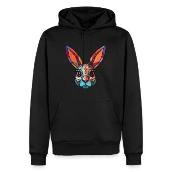 Kaninchen buntes Aquarell Tier Haustier Illustration - Männer Premium Bio Hoodie - Schwarz - Vorne - Nico (187cm)