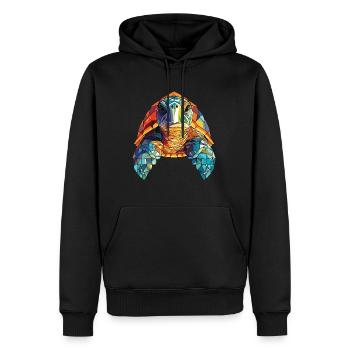Tortue de mer aquarelle colorée illustration animale - Sweat à capuche Premium bio Homme - noir - Devant - Nico (187cm)