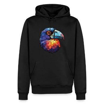 Corbeau aquarelle colorée Animal animal de compagnie Illustration - Sweat à capuche Premium bio Homme - noir - Devant - Nico (187cm)