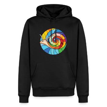 Schnecke buntes Aquarell Tier Haustier Illustration - Männer Premium Bio Hoodie - Schwarz - Vorne - Nico (187cm)