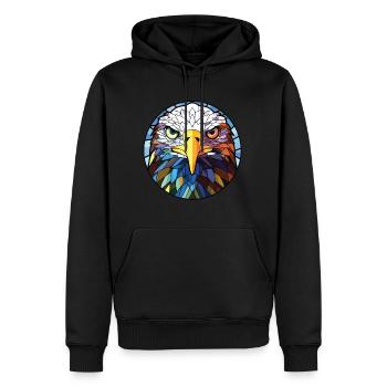 Eagle Colorful Watercolor Animal Pet Illustration - Men’s Premium Organic Hoodie - black - Front - Nico (187cm)