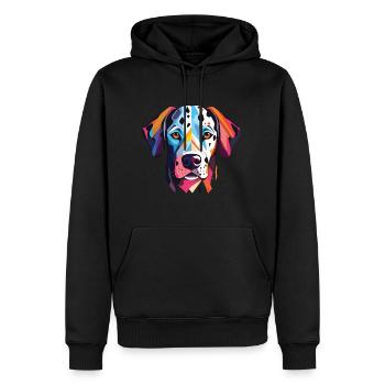 Dalmatiner Hund Buntes Aquarell Tier Karikatur - Männer Premium Bio Hoodie - Schwarz - Vorne - Nico (187cm)