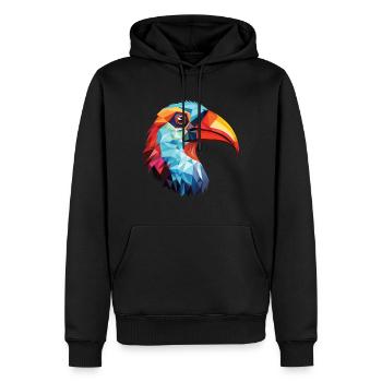 Oiseau Aquarelle Colorée Animal Illustration D’animaux De Compagnie - Sweat à capuche Premium bio Homme - noir - Devant - Nico (187cm)