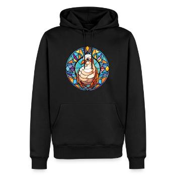 Taube buntes Aquarell Tier Haustier Illustration - Männer Premium Bio Hoodie - Schwarz - Vorne - Nico (187cm)