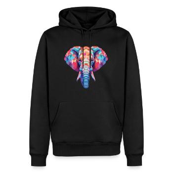 Bunte Aquarell-Tierillustration des Elefanten - Männer Premium Bio Hoodie - Schwarz - Vorne - Nico (187cm)