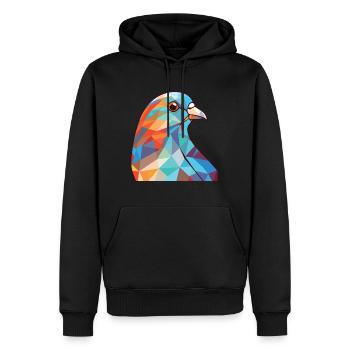 Taube bunte Aquarell-Tier-Haustier-Illustration - Männer Premium Bio Hoodie - Schwarz - Vorne - Nico (187cm)