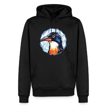 Pie aquarelle colorée Animal animal Illustration d’animaux de compagnie - Sweat à capuche Premium bio Homme - noir - Devant - Nico (187cm)