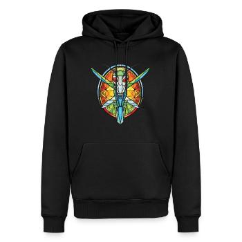 Gottesanbeterin Bunte Aquarell-Tier-Karikatur - Männer Premium Bio Hoodie - Schwarz - Vorne - Nico (187cm)