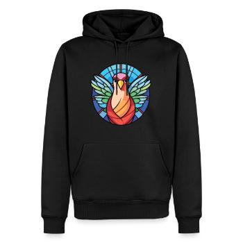 Taube buntes Aquarell Tier Haustier Illustration - Männer Premium Bio Hoodie - Schwarz - Vorne - Nico (187cm)