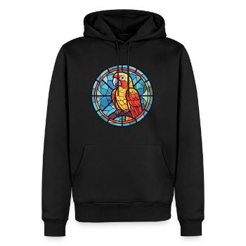 Papagei buntes Aquarell Tier Haustier Illustration - Männer Premium Bio Hoodie - Schwarz - Vorne - Nico (187cm)