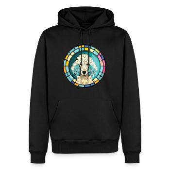 Poodle Dog Colorful Watercolor Animal Illustration - Men’s Premium Organic Hoodie - black - Front - Nico (187cm)