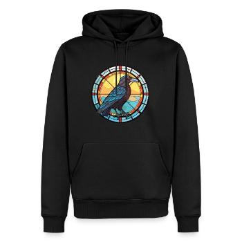 Corbeau Coloré Aquarelle Animal Animal De Compagnie Illustration - Sweat à capuche Premium bio Homme - noir - Devant - Nico (187cm)