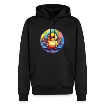 Poussin Coloré Aquarelle Animal Animal De Compagnie Illustration - Sweat à capuche Premium bio Homme - noir - Devant - Nico (187cm)