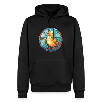 Poussin Coloré Aquarelle Animal Animal De Compagnie Illustration - Sweat à capuche Premium bio Homme - noir - Devant - Nico (187cm)