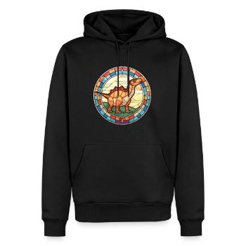 Bunte Aquarell-Tierillustration des Dinosauriers - Männer Premium Bio Hoodie - Schwarz - Vorne - Nico (187cm)