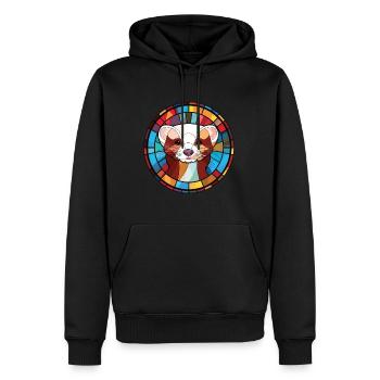 Furet Coloré Aquarelle Animal Animal Illustration - Sweat à capuche Premium bio Homme - noir - Devant - Nico (187cm)