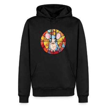 Ratte buntes Aquarell Tier Haustier Illustration - Männer Premium Bio Hoodie - Schwarz - Vorne - Nico (187cm)