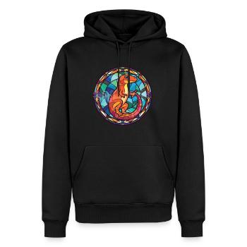 Salamandre colorée aquarelle Animal Illustration - Sweat à capuche Premium bio Homme - noir - Devant - Nico (187cm)