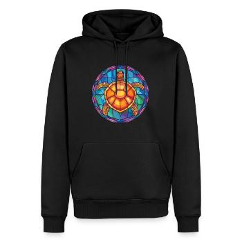 Turtle Colorful Watercolor Animal Pet Illustration - Men’s Premium Organic Hoodie - black - Front - Nico (187cm)