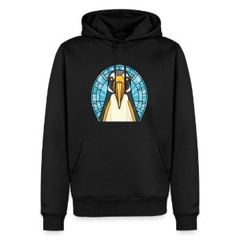 Pingouin coloré aquarelle Animal Illustration - Sweat à capuche Premium bio Homme - noir - Devant - Nico (187cm)